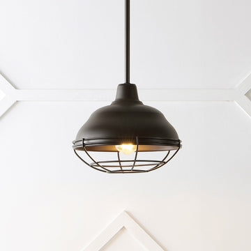 Levi Industrial Farmhouse Iron LED Pendant - JONATHAN Y